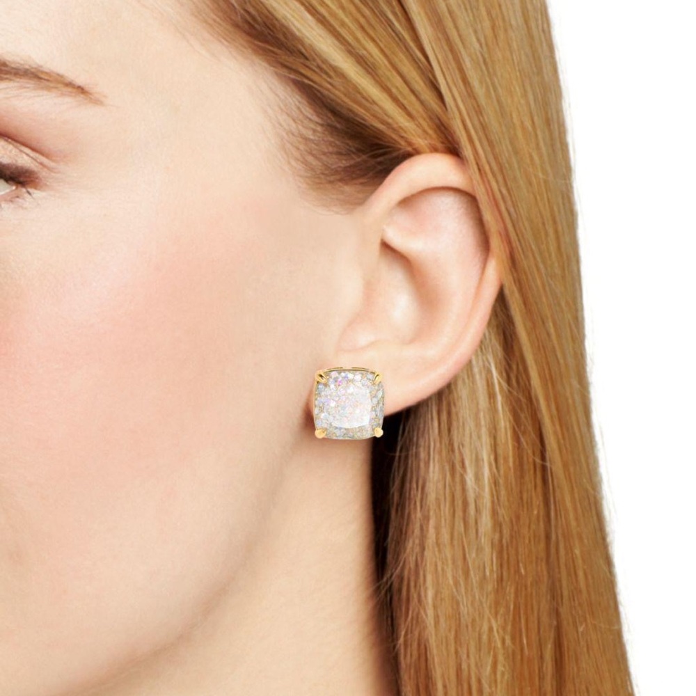 🌸KATE SPADE Small Square Studs - Opal Glitter🌸